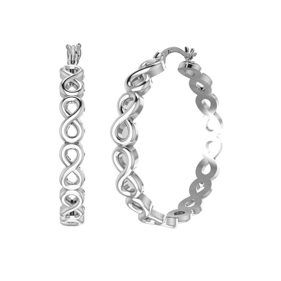 Infinity Infinite Love Knot Hoop Earrings - Picture 1 of 4